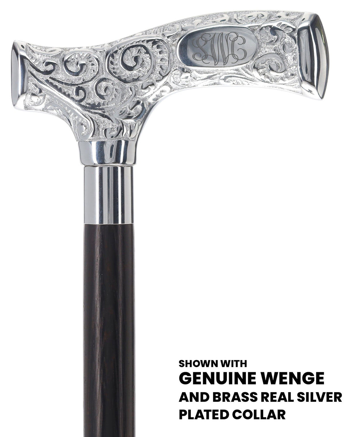 Make It Yours: Premium Chrome Cane w/ Personalized Engraving Genuine Wenge (+$28.00) Walking Cane Engraving - Tophatter Daily Deals