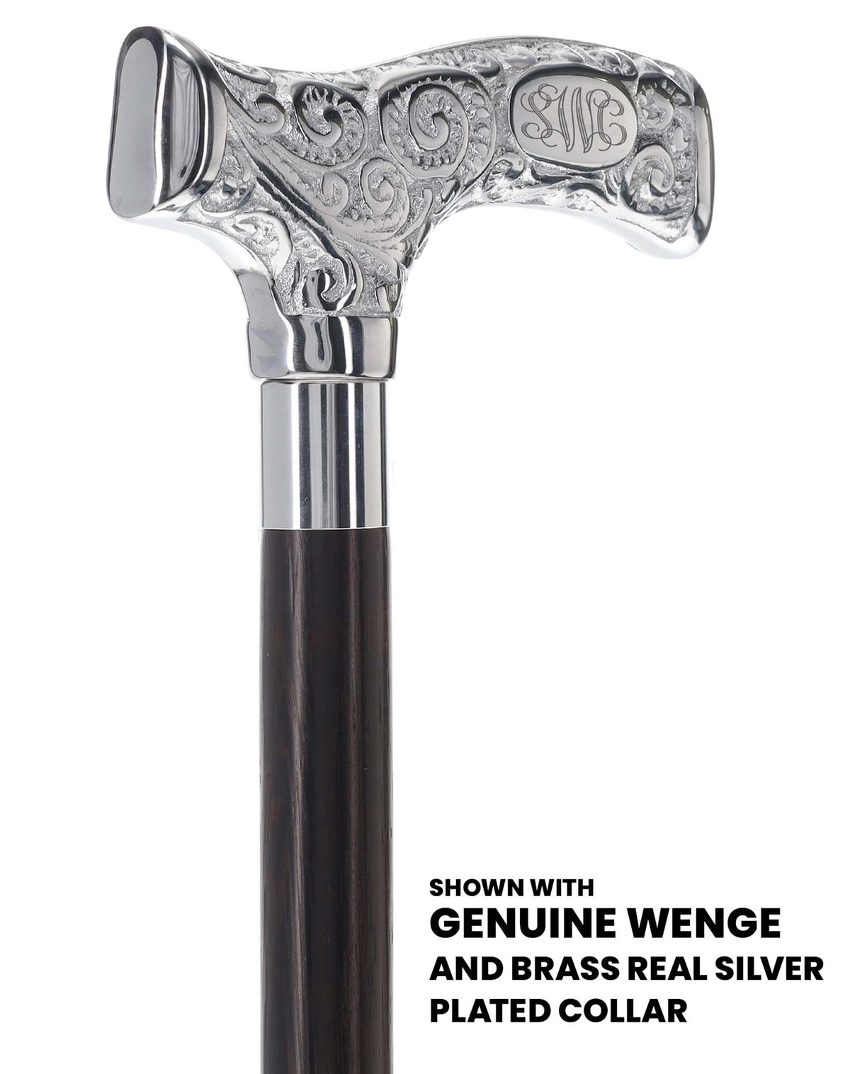 Make It Yours: Premium Chrome Cane w/ Personalized Engraving Walking Cane Engraving - Tophatter Daily Deals