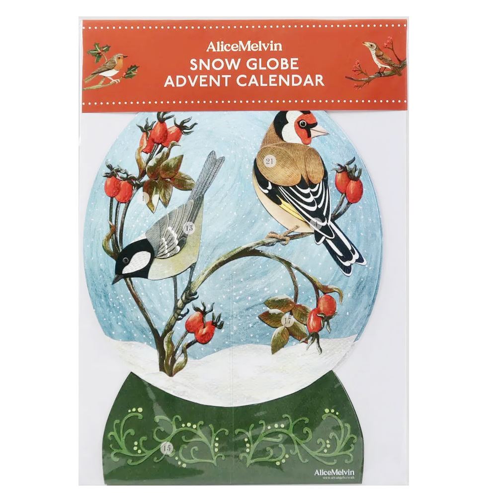 3D Snow Globe Christmas Advent Calendar | Advent Calendar with British Birds Advent Calendar - Tophatter Daily Deals