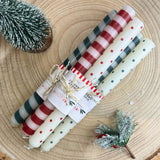 Pair of Unscented Christmas Candles | Set of 2 Tapered Dinner Candles - 25cm Candle - Tophatter Daily Deals