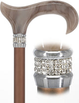 Mocha Rhinestone Pearlz Adjustable Orthopedic Derby Cane No Adjustable Walking Canes - Tophatter Daily Deals