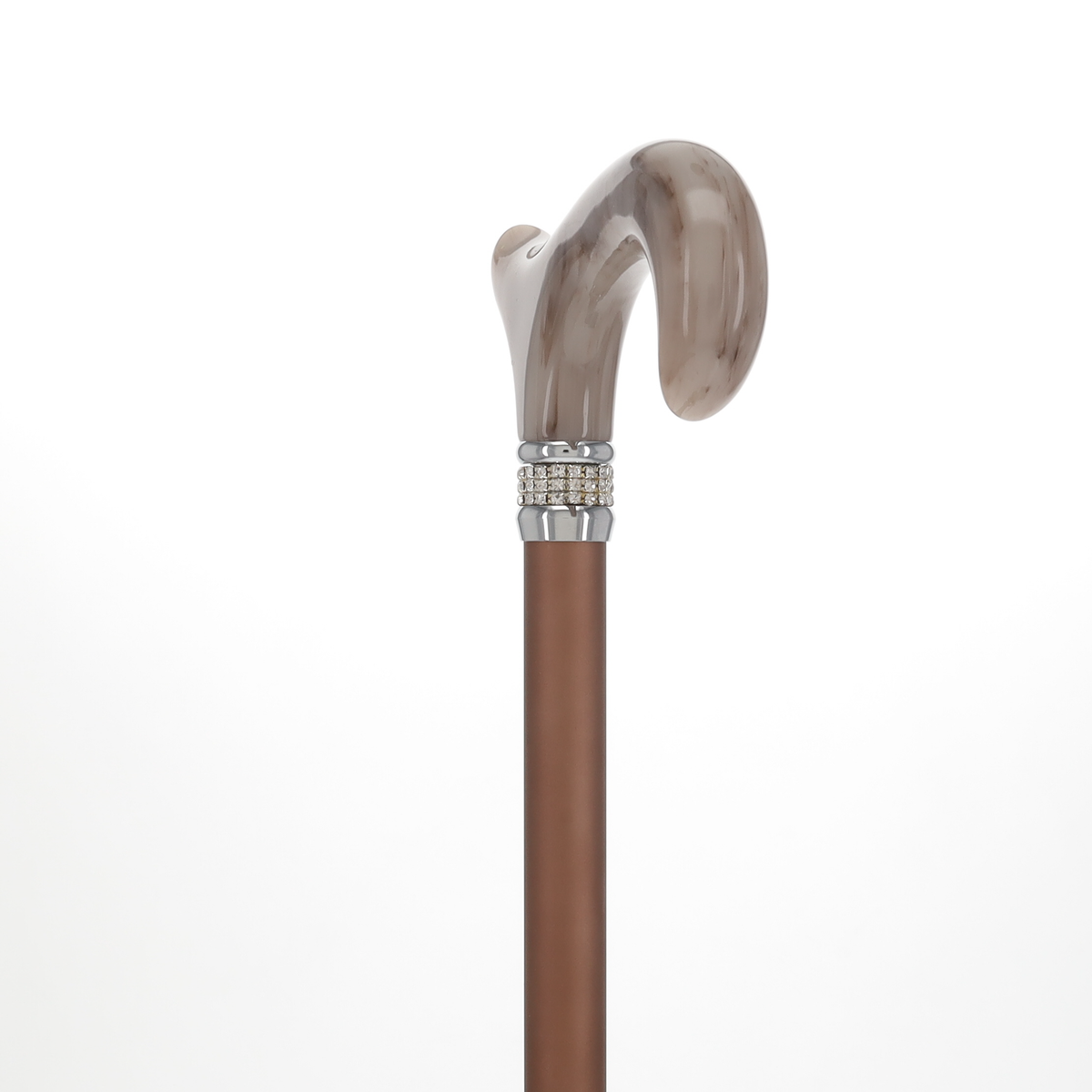 Mocha Rhinestone Pearlz Adjustable Orthopedic Derby Cane Adjustable Walking Canes - Tophatter Daily Deals