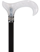 Black & White Pearlz Rhinestone Orthopedic Derby Cane Pearl Swirl Lucite Designer Walking Canes - Tophatter Daily Deals