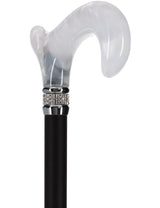 Black & White Pearlz Rhinestone Orthopedic Derby Cane Pearl Swirl Lucite Designer Walking Canes - Tophatter Daily Deals