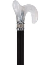 Black & White Pearlz Rhinestone Orthopedic Derby Cane Pearl Swirl Lucite Designer Walking Canes - Tophatter Daily Deals