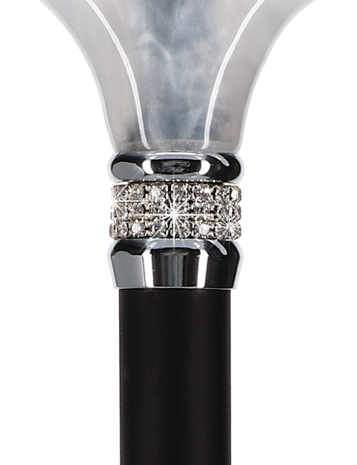 Black & White Pearlz Rhinestone Orthopedic Derby Cane Pearl Swirl Lucite Designer Walking Canes - Tophatter Daily Deals