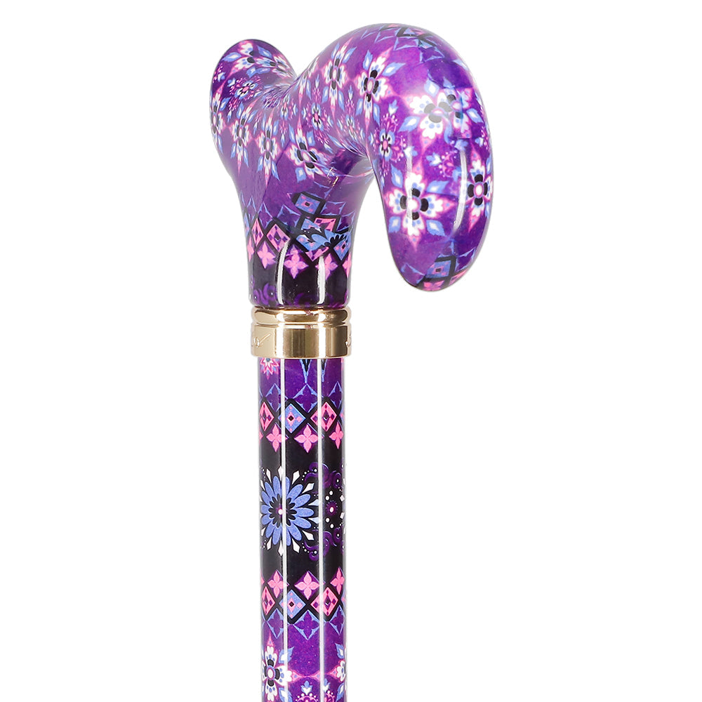 Pretty Purple Designer Adjustable Derby Walking Cane with Engraved Collar w/ SafeTbase Safetbase Canes - Tophatter Daily Deals