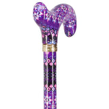 Pretty Purple Designer Adjustable Derby Walking Cane with Engraved Collar w/ SafeTbase Safetbase Canes - Tophatter Daily Deals