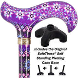 Pretty Purple Designer Adjustable Derby Walking Cane with Engraved Collar w/ SafeTbase Safetbase Canes - Tophatter Daily Deals