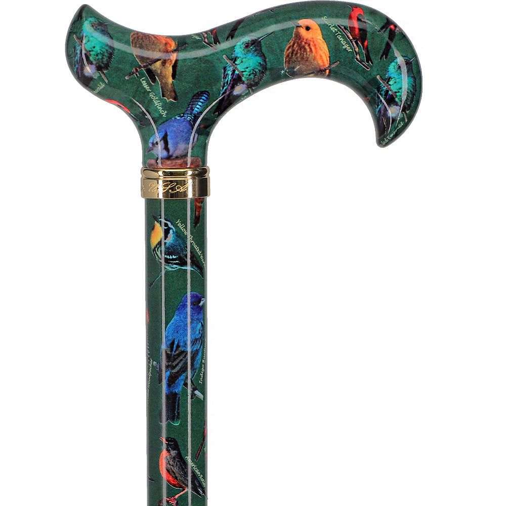 American Songbird Designer Adjustable Derby Walking Cane with Engraved Collar w/ SafeTbase Safetbase Canes - Tophatter Daily Deals