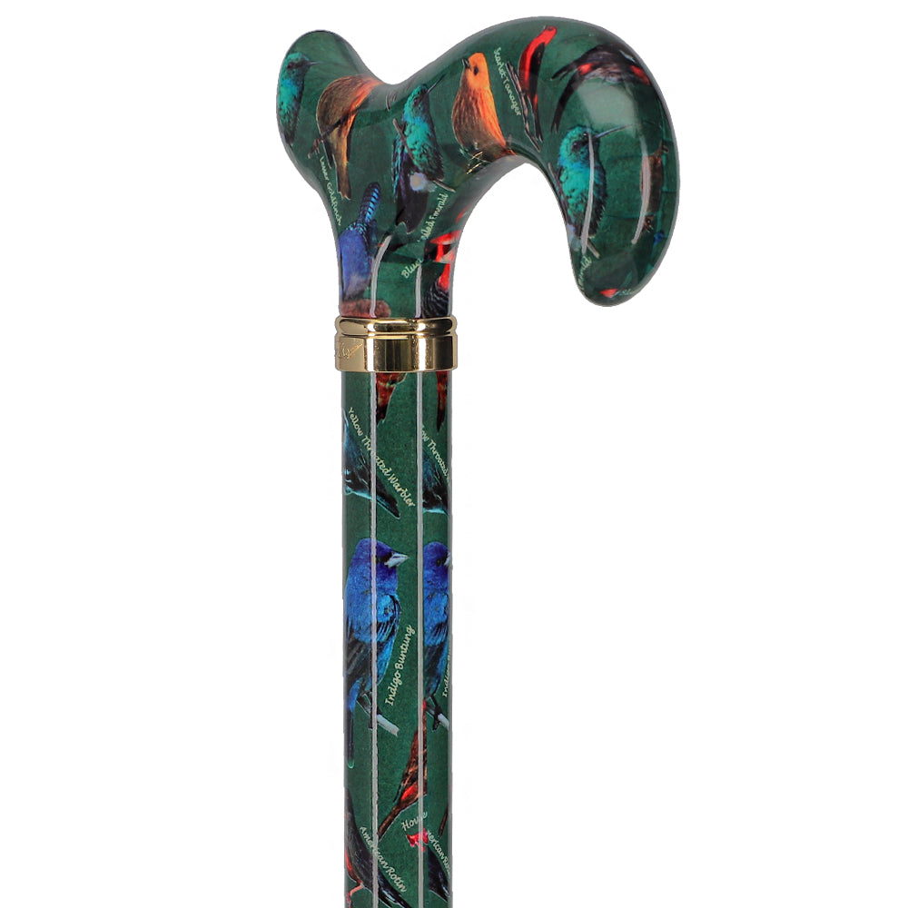 American Songbird Designer Adjustable Derby Walking Cane with Engraved Collar w/ SafeTbase Safetbase Canes - Tophatter Daily Deals