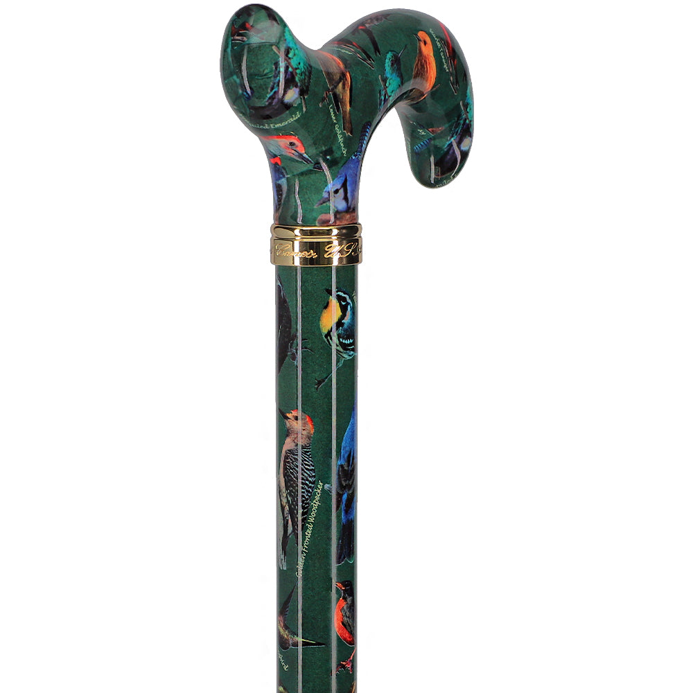 American Songbird Designer Adjustable Derby Walking Cane with Engraved Collar w/ SafeTbase Safetbase Canes - Tophatter Daily Deals