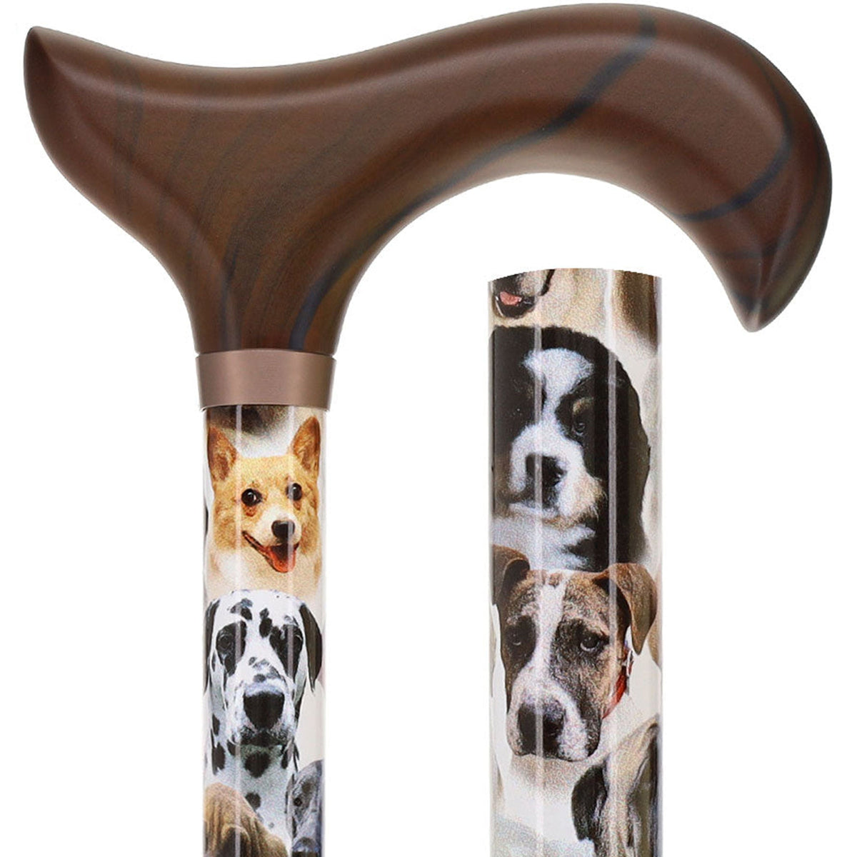Dog Lovers: Designer Adjustable Cane w/ Wooden Handle Dog Walking Canes - Tophatter Daily Deals