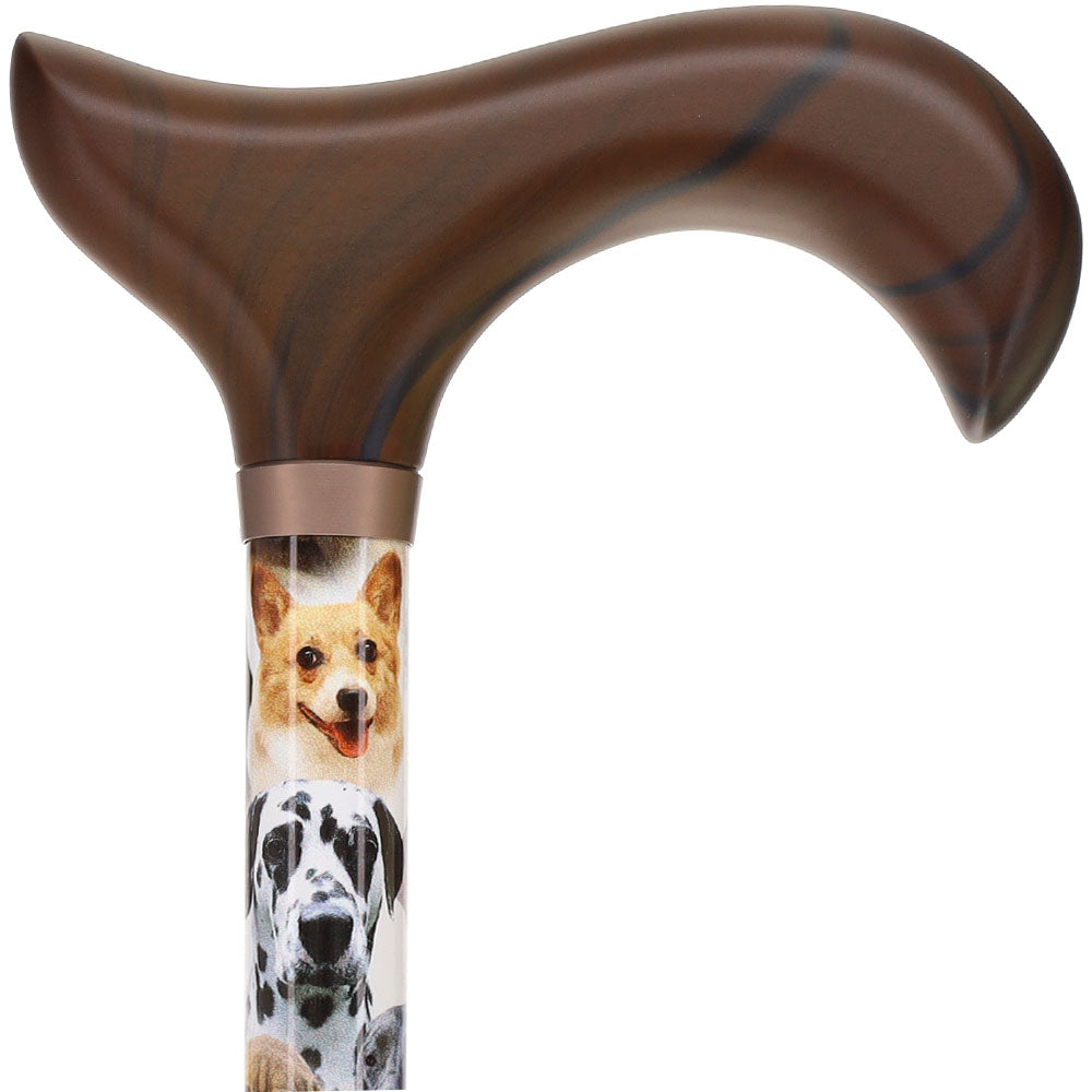 Dog Lovers: Designer Adjustable Cane w/ Wooden Handle Dog Walking Canes - Tophatter Daily Deals