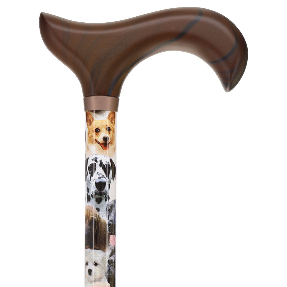 Dog Lovers: Designer Adjustable Cane w/ Wooden Handle Dog Walking Canes - Tophatter Daily Deals