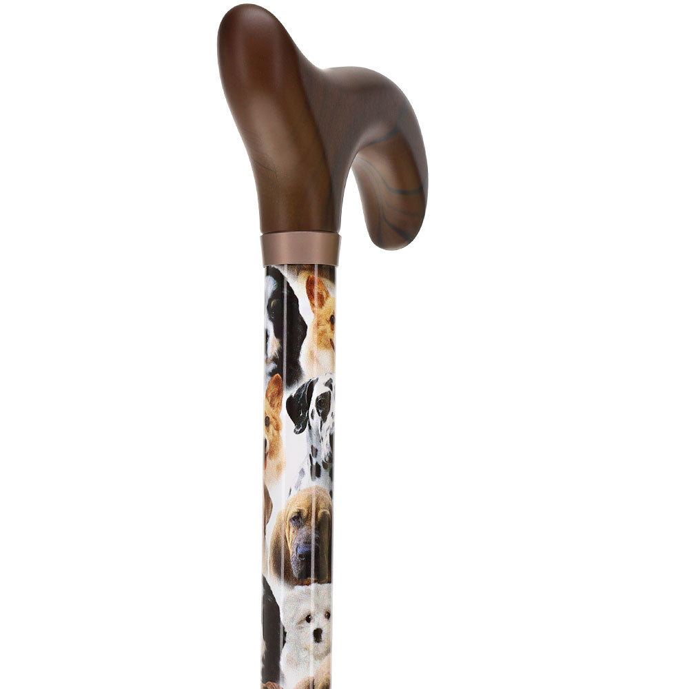 Dog Lovers: Designer Adjustable Cane w/ Wooden Handle Dog Walking Canes - Tophatter Daily Deals