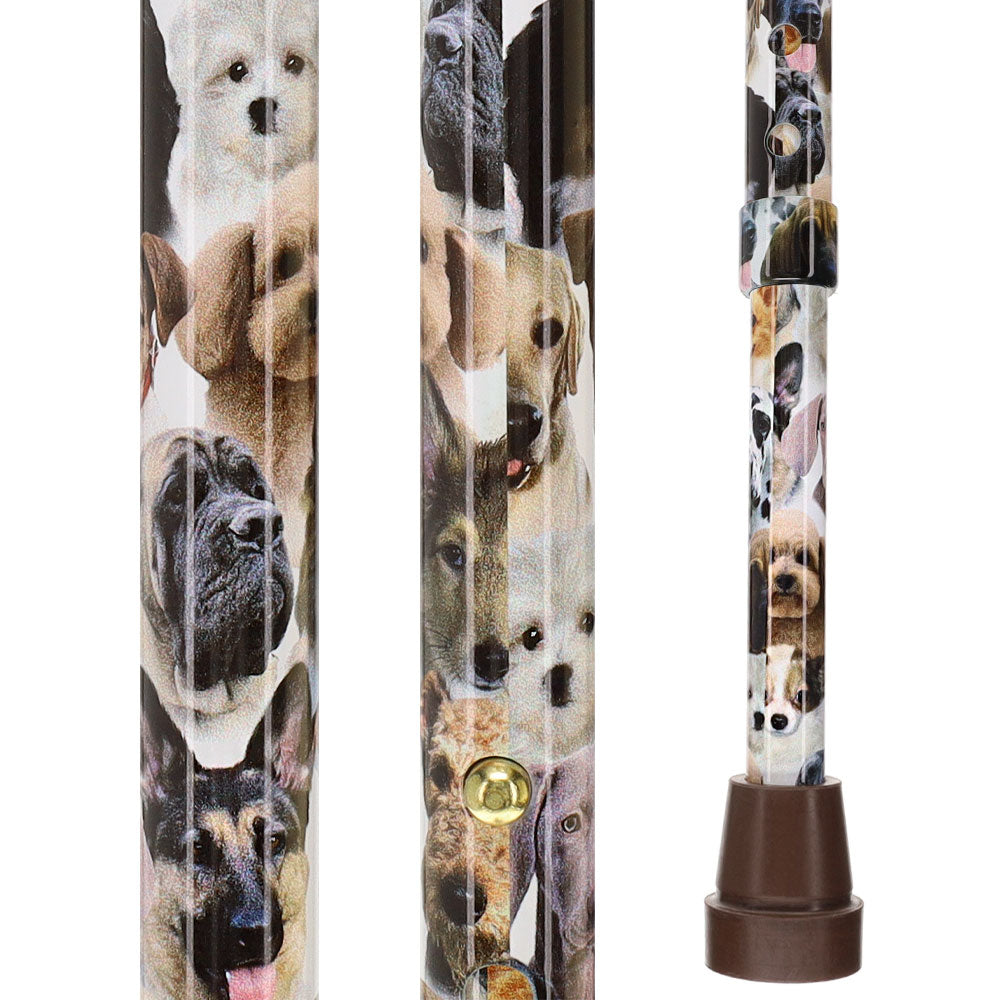 Dog Lovers: Designer Adjustable Cane w/ Wooden Handle Dog Walking Canes - Tophatter Daily Deals
