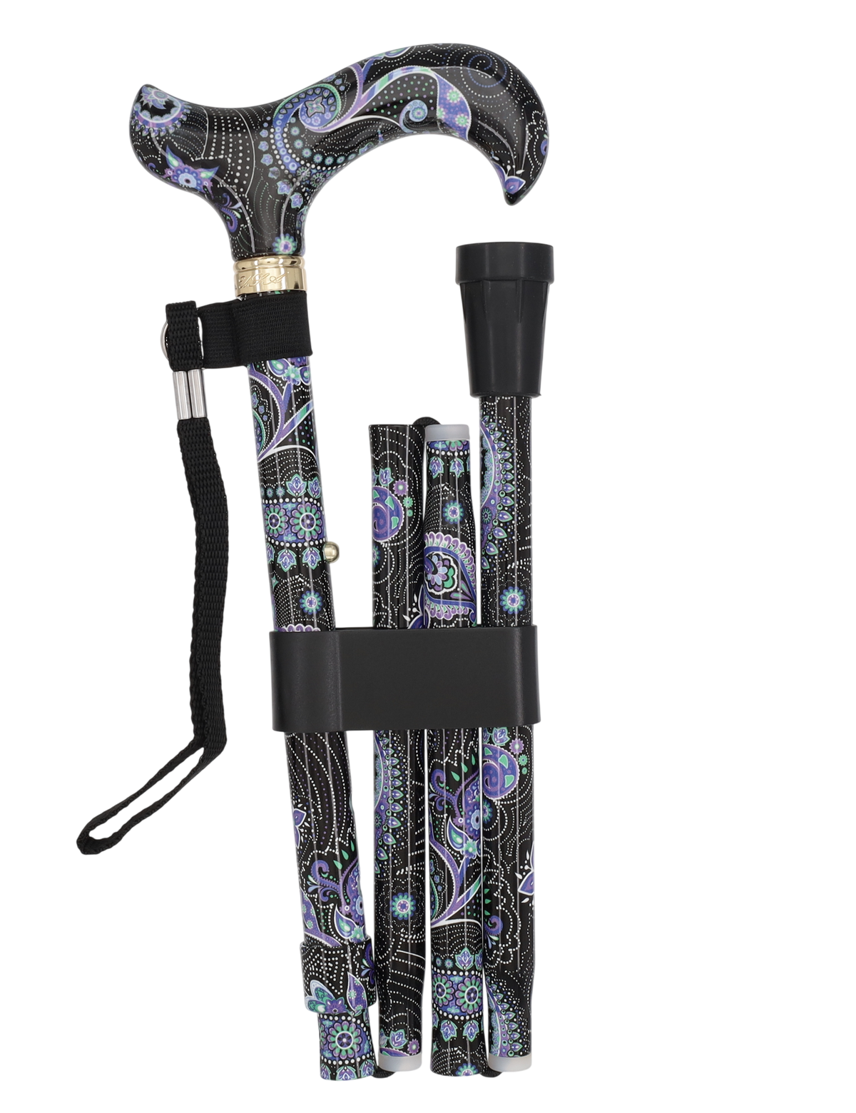 Purple Majesty: Designer Adjustable Folding Cane w/ Patterned Handle Folding Canes - Tophatter Daily Deals