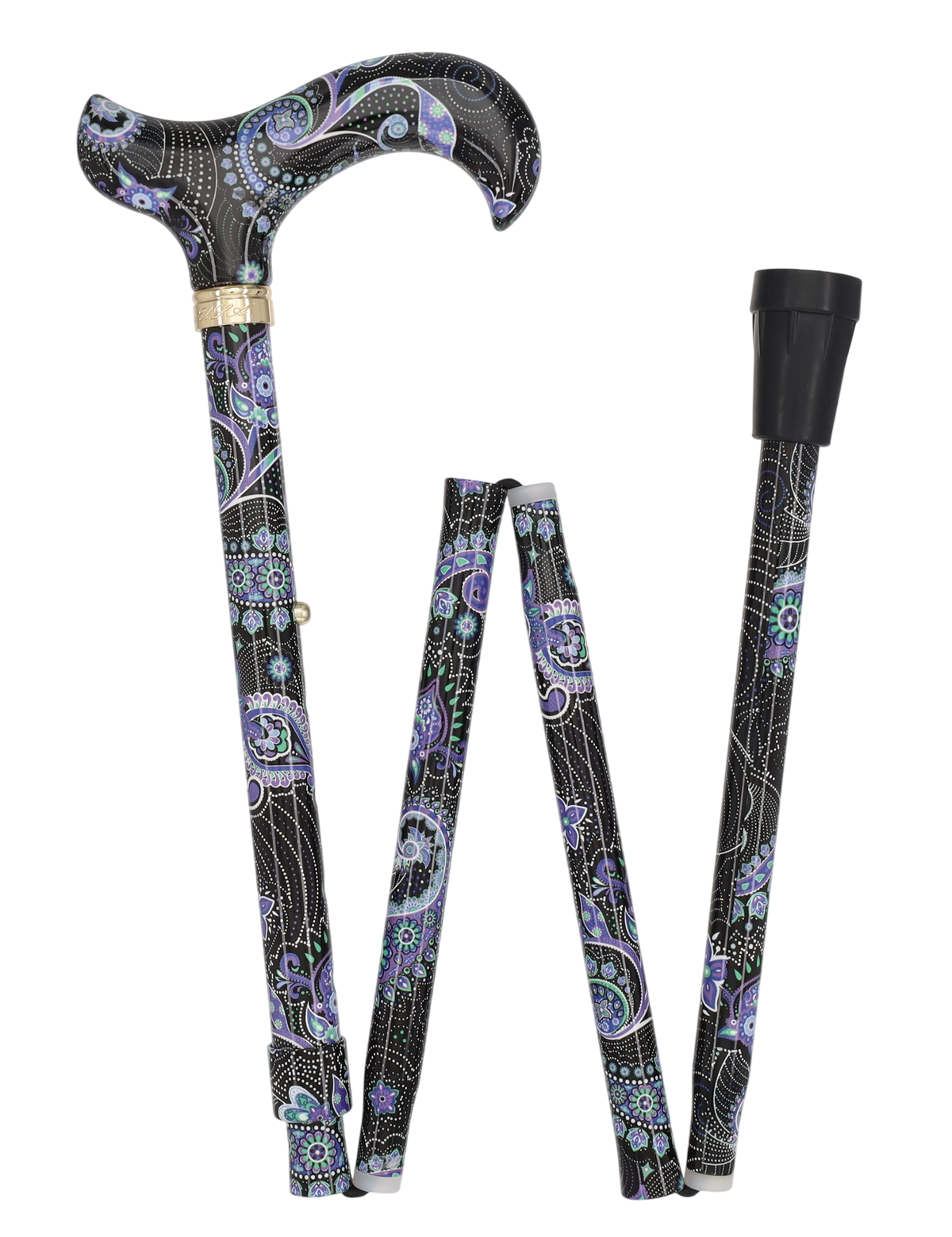 Purple Majesty: Designer Adjustable Folding Cane w/ Patterned Handle Folding Canes - Tophatter Daily Deals