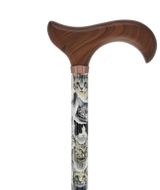 Cat Lovers-Designer Cane, Adjustable w/ wood Derby Handle Cat Walking Canes - Tophatter Daily Deals