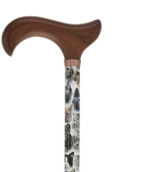 Cat Lovers-Designer Cane, Adjustable w/ wood Derby Handle Cat Walking Canes - Tophatter Daily Deals