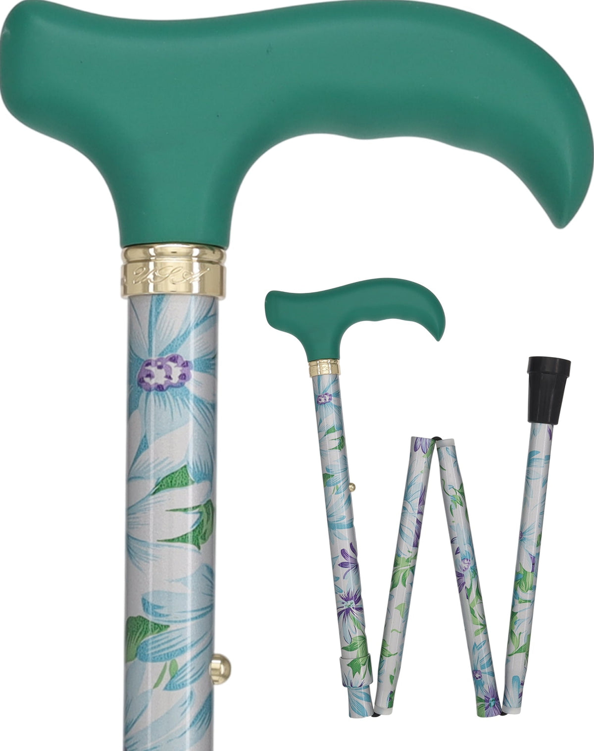 Adjustable Designer Folding Cane - Glorious Gardens Style Folding Canes - Tophatter Daily Deals
