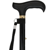 Black: Adjustable Folding Derby Walking Cane Wooden Handle Folding Canes - Tophatter Daily Deals