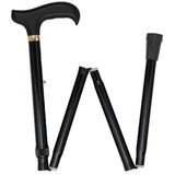 Black: Adjustable Folding Derby Walking Cane Wooden Handle Folding Canes - Tophatter Daily Deals