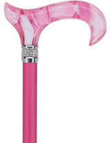 Chic Pink Pearlz Rhinestone Adjustable Orthopedic Derby Cane Pearl Swirl Lucite Designer Walking Canes - Tophatter Daily Deals