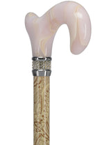 Rich Cream Pearlz Rhinestone Adjustable Orthopedic Derby Cane Pearl Swirl Lucite Designer Walking Canes - Tophatter Daily Deals