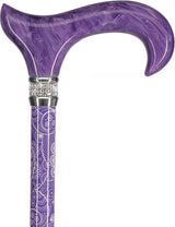 Purple Pearlz with Rhinestone Collar Orthopedic Derby Cane Pearl Swirl Lucite Designer Walking Canes - Tophatter Daily Deals