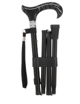 Black Pearlz Designer Adjustable Orthopedic Folding Cane Pearl Swirl Lucite Designer Walking Canes - Tophatter Daily Deals