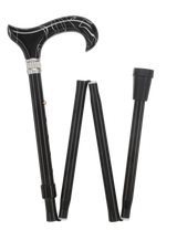 Black Pearlz Designer Adjustable Orthopedic Folding Cane Pearl Swirl Lucite Designer Walking Canes - Tophatter Daily Deals