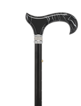 Black Pearlz Designer Adjustable Orthopedic Folding Cane Pearl Swirl Lucite Designer Walking Canes - Tophatter Daily Deals
