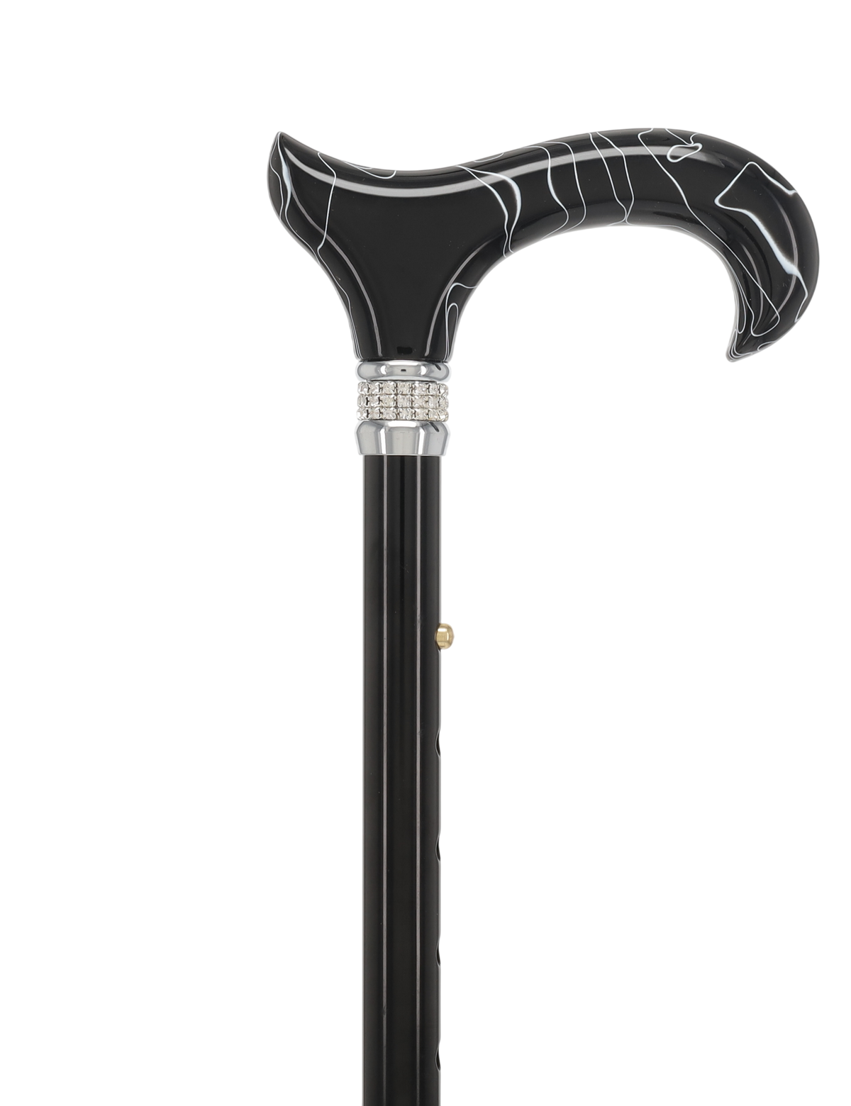 Black Pearlz Designer Adjustable Orthopedic Folding Cane Pearl Swirl Lucite Designer Walking Canes - Tophatter Daily Deals
