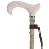 Crème Pearlz Designer Adjustable Orthopedic Folding Cane Pearl Swirl Lucite Designer Walking Canes - Tophatter Daily Deals