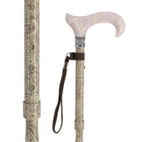 Crème Pearlz Designer Adjustable Orthopedic Folding Cane Pearl Swirl Lucite Designer Walking Canes - Tophatter Daily Deals