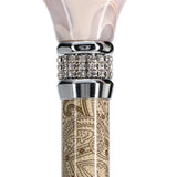 Crème Pearlz Designer Adjustable Orthopedic Folding Cane Pearl Swirl Lucite Designer Walking Canes - Tophatter Daily Deals