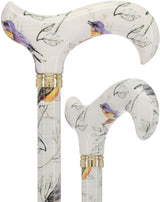 Watercolor Bird: Designer Derby Cane with Patterned Handle Adjustable Walking Canes - Tophatter Daily Deals