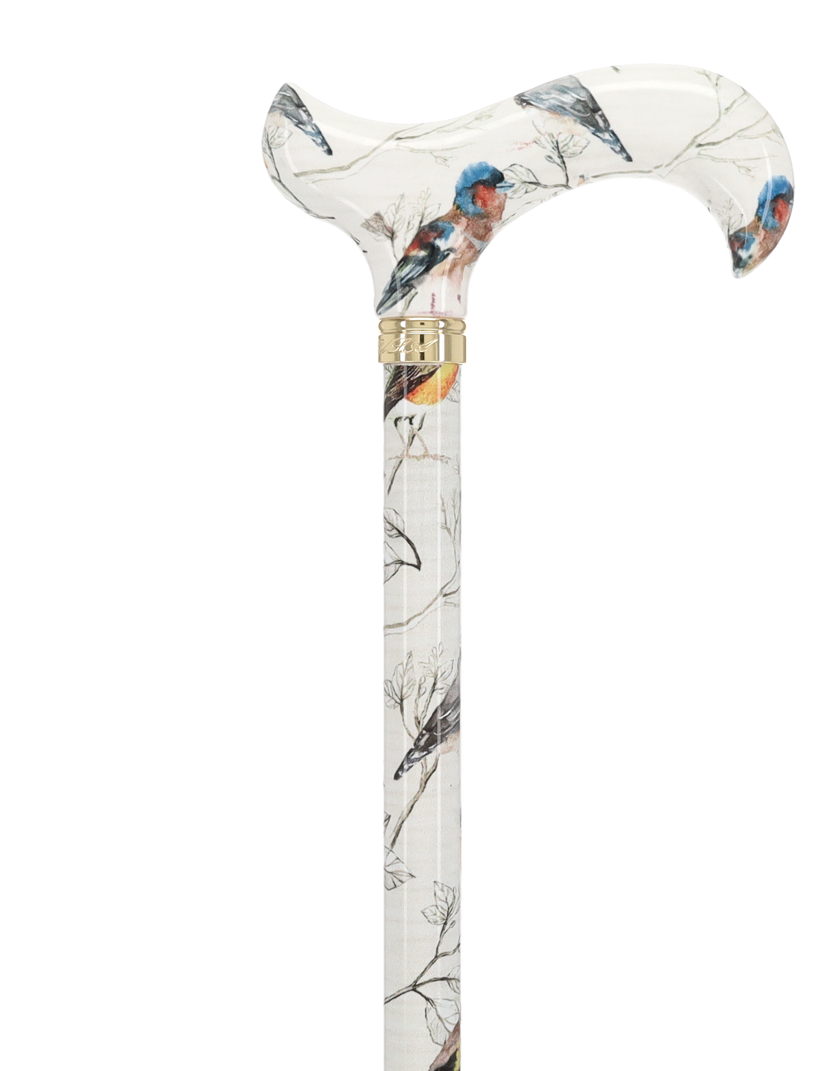 Watercolor Bird: Designer Derby Cane with Patterned Handle Adjustable Walking Canes - Tophatter Daily Deals