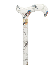 Watercolor Bird: Designer Derby Cane with Patterned Handle Adjustable Walking Canes - Tophatter Daily Deals