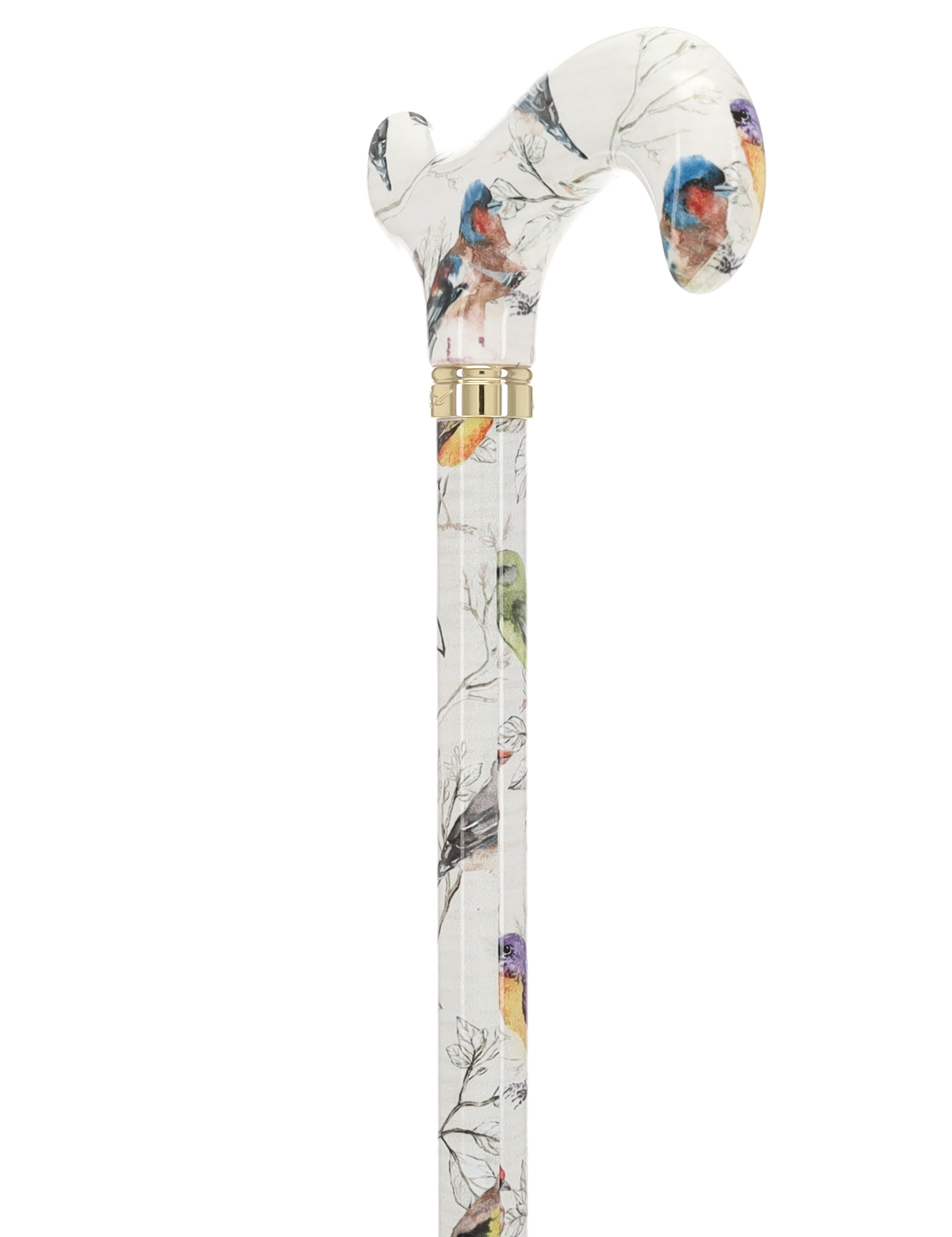 Watercolor Bird: Designer Derby Cane with Patterned Handle Adjustable Walking Canes - Tophatter Daily Deals