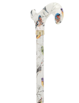 Watercolor Bird: Designer Derby Cane with Patterned Handle Adjustable Walking Canes - Tophatter Daily Deals