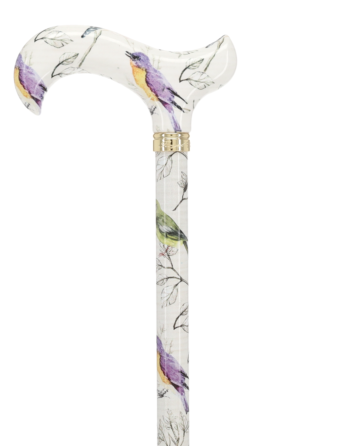 Watercolor Bird: Designer Derby Cane with Patterned Handle Adjustable Walking Canes - Tophatter Daily Deals