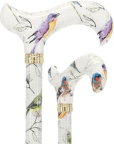 Watercolor Bird: Designer Derby Cane with Patterned Handle No Adjustable Walking Canes - Tophatter Daily Deals