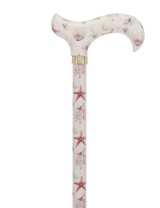 Watercolor Seashells: Designer Derby Cane Patterned Handle Adjustable Walking Canes - Tophatter Daily Deals