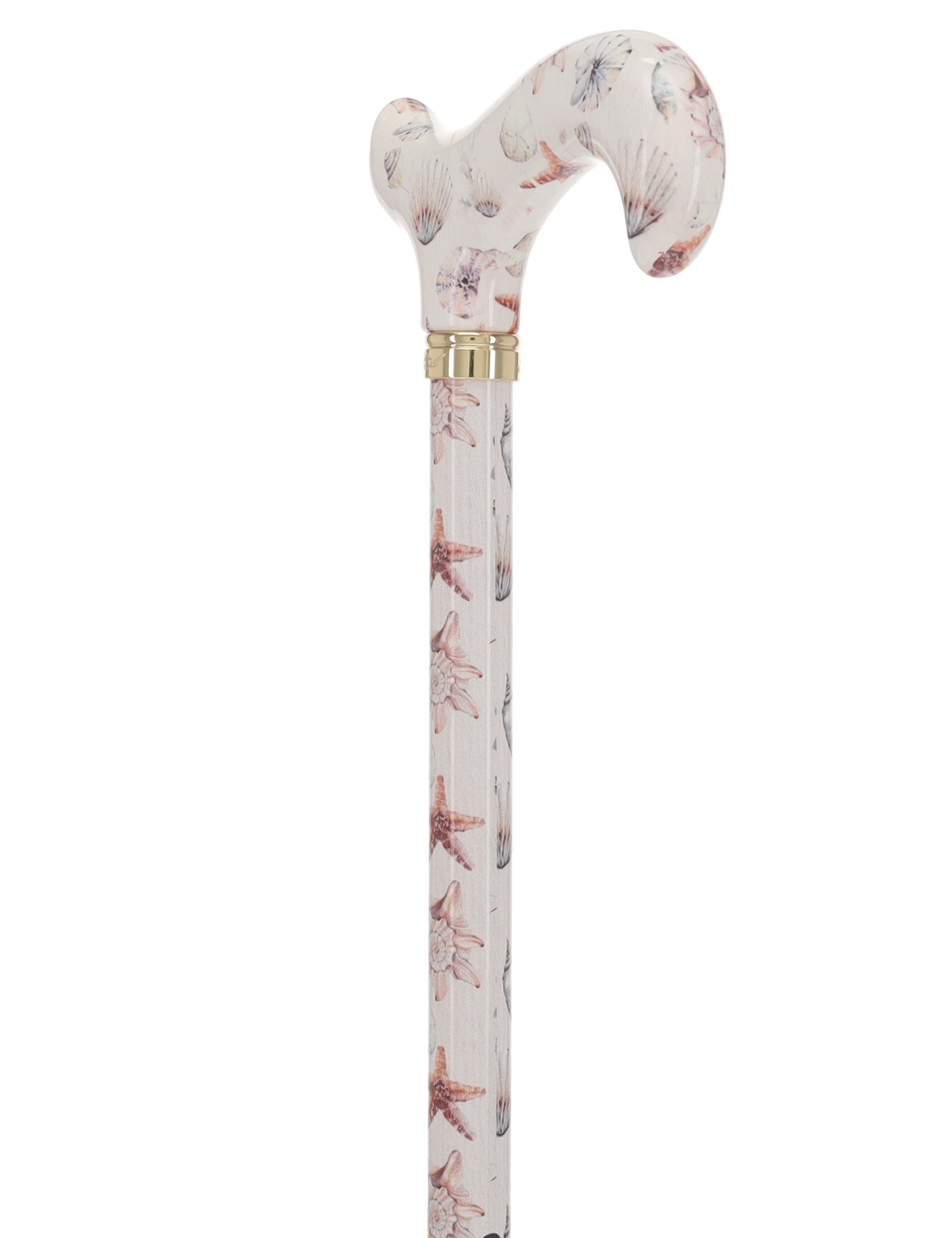 Watercolor Seashells: Designer Derby Cane Patterned Handle Adjustable Walking Canes - Tophatter Daily Deals
