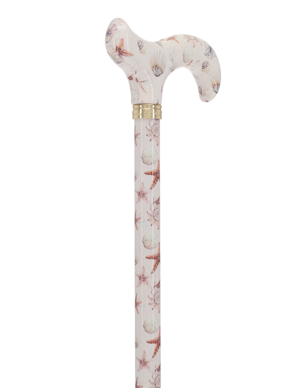 Watercolor Seashells: Designer Derby Cane Patterned Handle Adjustable Walking Canes - Tophatter Daily Deals