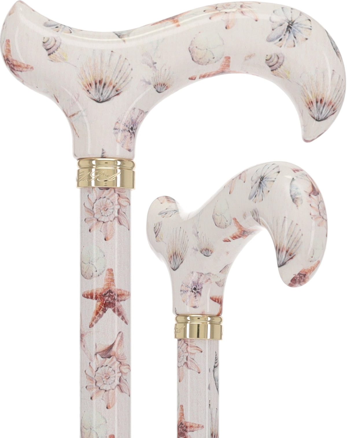 Watercolor Seashells: Designer Derby Cane Patterned Handle No Adjustable Walking Canes - Tophatter Daily Deals