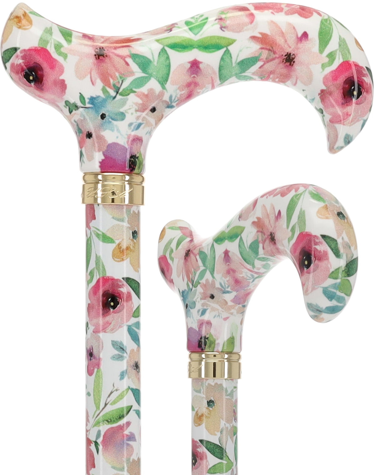 Watercolor Flowers: Designer Adjustable Cane w/ Patterned Handle No Adjustable Walking Canes - Tophatter Daily Deals